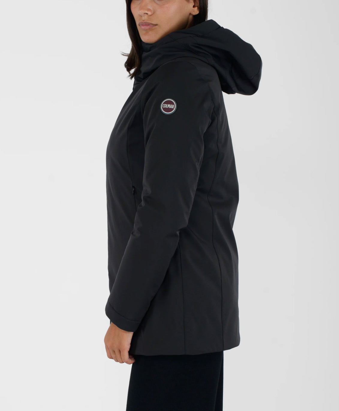 COLMAR DONNA NERO IMPERMEABILE CON CAPPUCCIO