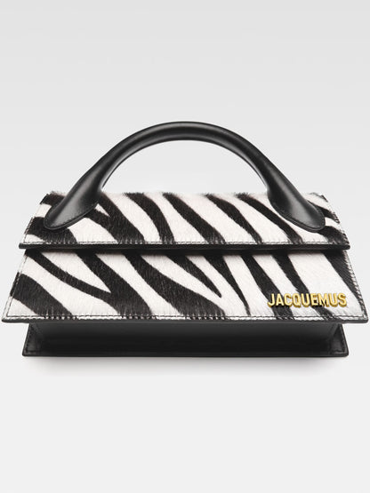 Jacquemus Le Chiquito Long Black e White Zebra